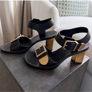 Chloe Black and Gold Heels